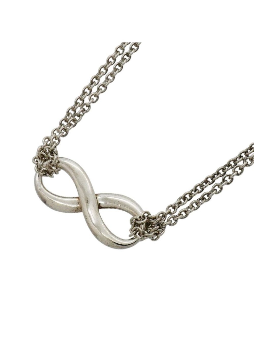 Tiffany & Co Necklace Infinity Double Chain 925 Sterling Silver